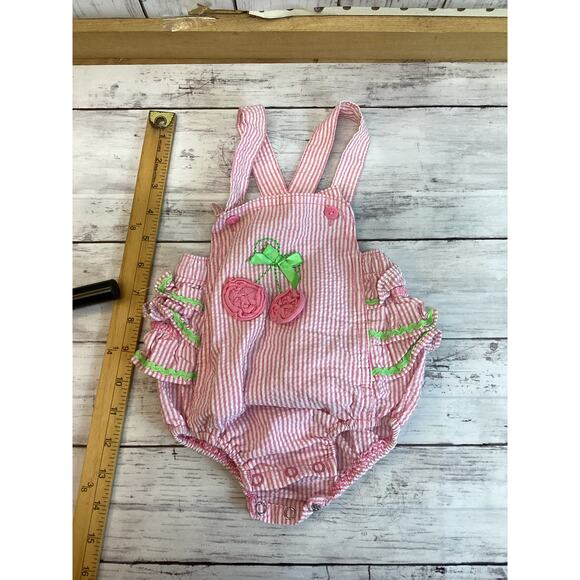 Baby Girl Vintage Fly Sleeve Romper-White/Pink